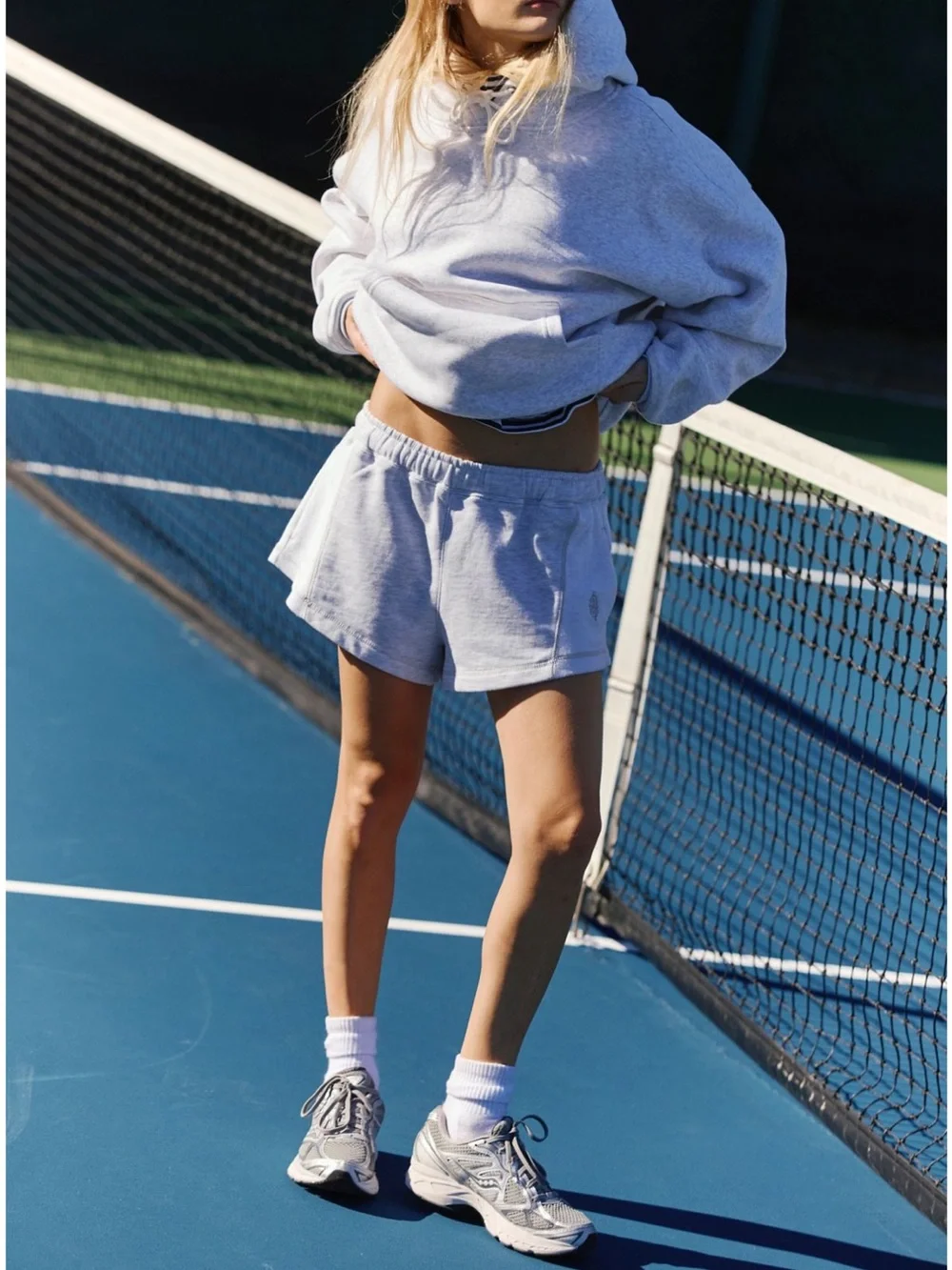 Free People Movement High Press Shorts White Heather - Picture 1 of 4